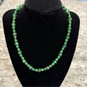 NEW Nordstrom Jade Green Beaded Necklace With Gold Extender